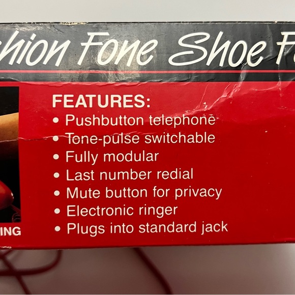 Vintage 1980s Red High Heel Stiletto Shoe Phone Telephone with Box - Picture 10 of 10
